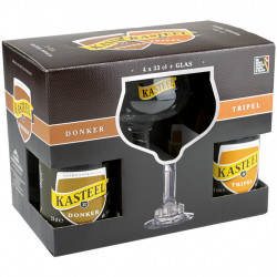 Estuche Kasteelbier 4*33Cl + 1 Vaso