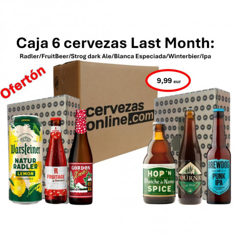 Caja Last month variada 6 CERVEZAS DE FECHA CONSUMO PREFERENTE CORTA