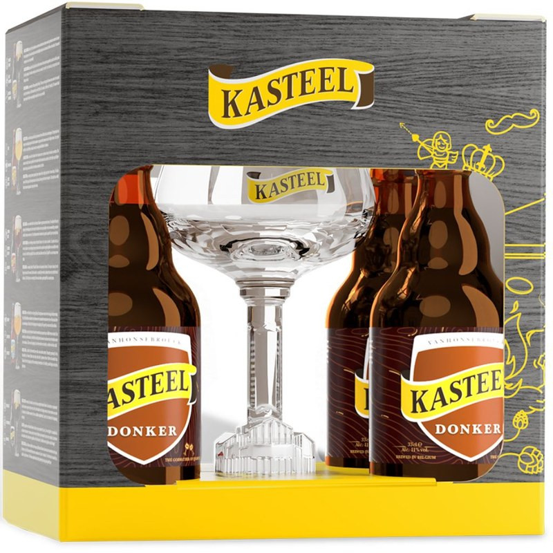 Estuche Kasteel 4 Botellas 33cl + Copa