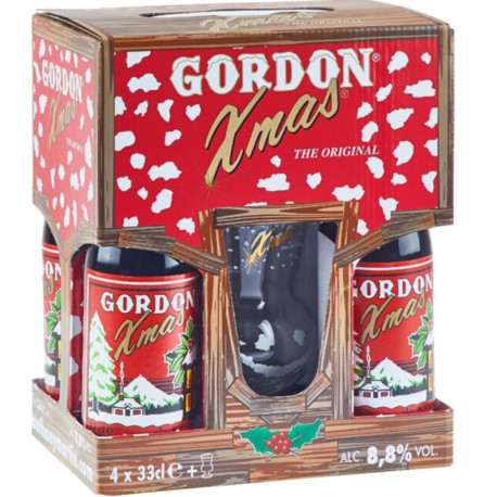 Estuche Gordon Xmas 4*33cl + Vaso Estuche Gordon Xmas 4*33cl + Vaso