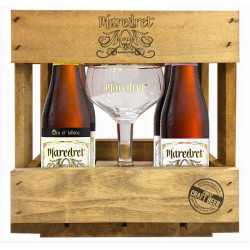 Estuche Madera Maredret 4 Botellas 33cl + Copa