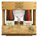 Estuche Madera Maredret 4 Botellas 33cl + Copa