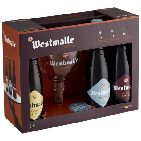 Estuche Westmalle 3 Botellas 33cl + Copa Estuche Westmalle 3 Botellas 33cl + Copa