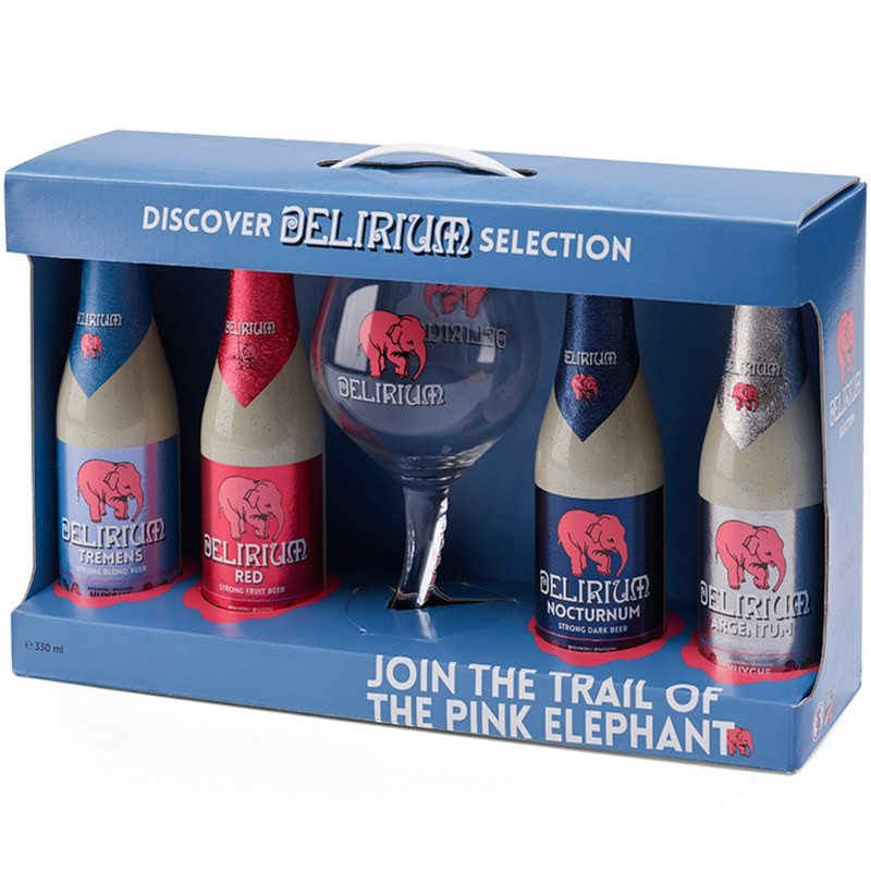 Estuche Delirium Discover 4 Botellas 33cl + Copa